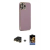 MARSİLYAN™- iPhone 14 Pro Kılıf Yankı Serisi - Siyah Buffer Hayalet Cam Ekran Koruyucu + Raze Metal Kamera Lens - GD