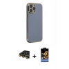 MARSİLYAN™- iPhone 14 Pro Kılıf Yankı Serisi - Siyah Buffer Hayalet Cam Ekran Koruyucu + Raze Metal Kamera Lens - GD