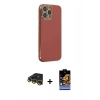 MARSİLYAN™- iPhone 14 Pro Kılıf Yankı Serisi - Siyah Buffer Hayalet Cam Ekran Koruyucu + Raze Metal Kamera Lens - GD