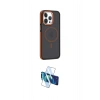 MARSİLYAN™- iPhone 14 Pro Kılıf Yörünge Klasik - Siyah 3D Antistatik Cam Ekran Koruyucu