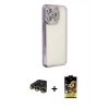 MARSİLYAN™- iPhone 14 Pro Kılıf Yörünge Koleksiyonu - Siyah Buffer Cam Ekran Koruyucu + Raze Metal Kamera Lens - GD