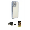 MARSİLYAN™- iPhone 14 Pro Kılıf Yörünge Koleksiyonu - Siyah Buffer Cam Ekran Koruyucu + Raze Metal Kamera Lens - GD