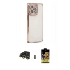 MARSİLYAN™- iPhone 14 Pro Kılıf Yörünge Koleksiyonu - Siyah Buffer Cam Ekran Koruyucu + Raze Metal Kamera Lens - GD