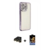 MARSİLYAN™- iPhone 14 Pro Kılıf Yörünge Koleksiyonu - Siyah Buffer Hayalet Cam Ekran Koruyucu + Raze Metal Kamera Lens - GD