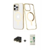 MARSİLYAN™- iPhone 14 Pro Kılıf Yörünge Minimal - Siyah 20D Premium Cam Ekran Koruyucu + Raze Metal Kamera Lens - GD