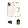 MARSİLYAN™- iPhone 14 Pro Kılıf Yörünge Minimal - Siyah Buffer Cam Ekran Koruyucu + Raze Metal Kamera Lens - GD
