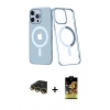 MARSİLYAN™- iPhone 14 Pro Kılıf Yörünge Minimal - Siyah Buffer Cam Ekran Koruyucu + Raze Metal Kamera Lens - GD