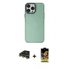 MARSİLYAN™- iPhone 14 Pro Kılıf Zirve Doku Koleksiyonu - Siyah Buffer Cam Ekran Koruyucu + Raze Metal Kamera Lens - GD