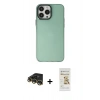 MARSİLYAN™- iPhone 14 Pro Kılıf Zirve Doku Koleksiyonu - Siyah Mat Seramik Nano Ekran Koruyucu + Raze Metal Kamera Lens - GD
