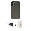 MARSİLYAN™- iPhone 14 Pro Kılıf Zirve Doku Koleksiyonu - Siyah Mat Seramik Nano Ekran Koruyucu + Raze Metal Kamera Lens - GD