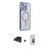 MARSİLYAN™- iPhone 14 Pro Kılıf Zirve Doku Prime - Siyah 6D Mat Seramik Hayalet Nano Ekran Koruyucu + Raze Metal Kamera Lens - GD