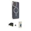 MARSİLYAN™- iPhone 14 Pro Kılıf Zirve Doku Prime - Siyah 6D Mat Seramik Hayalet Nano Ekran Koruyucu + Raze Metal Kamera Lens - GD