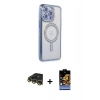MARSİLYAN™- iPhone 14 Pro Kılıf Zirve Doku Prime - Siyah Buffer Hayalet Cam Ekran Koruyucu + Raze Metal Kamera Lens - GD