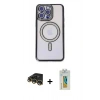 MARSİLYAN™- iPhone 14 Pro Kılıf Zirve Doku Prime - Siyah Polymer Nano Ekran Koruyucu + Raze Metal Kamera Lens - GD