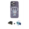 MARSİLYAN™- iPhone 14 Pro Kılıf Zirve Form Özel Seri - Siyah 3D Antistatik Cam Ekran Koruyucu + Raze Metal Kamera Lens - GD