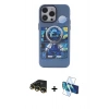 MARSİLYAN™- iPhone 14 Pro Kılıf Zirve Form Özel Seri - Siyah 3D Antistatik Cam Ekran Koruyucu + Raze Metal Kamera Lens - GD