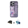 MARSİLYAN™- iPhone 14 Pro Kılıf Zirve Form Özel Seri - Siyah 3D Antistatik Cam Ekran Koruyucu + Raze Metal Kamera Lens - GD