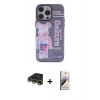MARSİLYAN™- iPhone 14 Pro Kılıf Zirve Form Özel Seri - Siyah Bilvis 3D Mat Cam Ekran Koruyucu + Raze Metal Kamera Lens - GD