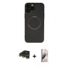 MARSİLYAN™- iPhone 14 Pro Kılıf Zirve Klasik Prime - Siyah Bilvis 3D Mat Cam Ekran Koruyucu + Raze Metal Kamera Lens - GD
