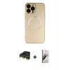 MARSİLYAN™- iPhone 14 Pro Kılıf Zirve Klasik Prime - Siyah Bilvis 3D Mat Cam Ekran Koruyucu + Raze Metal Kamera Lens - GD