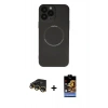 MARSİLYAN™- iPhone 14 Pro Kılıf Zirve Klasik Prime - Siyah Buffer Hayalet Cam Ekran Koruyucu + Raze Metal Kamera Lens - GD
