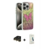 MARSİLYAN™- iPhone 14 Pro Kılıf Zirve Modern Prime - Şeffaf Pasifik Cam Ekran Koruyucu + Raze Metal Kamera Lens - GD