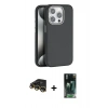 MARSİLYAN™- iPhone 14 Pro Kılıf Zirve Modern Prime - Siyah 360 Mat Full Body Arka Koruyucu + Raze Metal Kamera Lens - GD