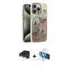 MARSİLYAN™- iPhone 14 Pro Kılıf Zirve Modern Prime - Siyah 3D Antistatik Cam Ekran Koruyucu + Raze Metal Kamera Lens - GD
