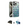 MARSİLYAN™- iPhone 14 Pro Kılıf Zirve Modern Prime - Siyah 3D Antistatik Cam Ekran Koruyucu + Raze Metal Kamera Lens - GD