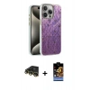 MARSİLYAN™- iPhone 14 Pro Kılıf Zirve Modern Prime - Siyah Buffer Hayalet Cam Ekran Koruyucu + Raze Metal Kamera Lens - GD