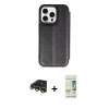 MARSİLYAN™- iPhone 14 Pro Kılıf Zirve Yansıma Serisi - Siyah 20D Premium Cam Ekran Koruyucu + Raze Metal Kamera Lens - GD