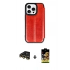 MARSİLYAN™- iPhone 14 Pro Kılıf Zirve Yansıma Serisi - Siyah Buffer Cam Ekran Koruyucu + Raze Metal Kamera Lens - GD