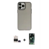 MARSİLYAN™- iPhone 14 Pro Max Kılıf Ahenk Çizgi Prime - Şeffaf 360 Full Body Arka Koruyucu + Bilvis Titan Kamera Lens - SH