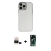 MARSİLYAN™- iPhone 14 Pro Max Kılıf Ahenk Çizgi Prime - Şeffaf 360 Full Body Arka Koruyucu + Bilvis Titan Kamera Lens - SH