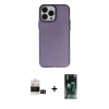MARSİLYAN™- iPhone 14 Pro Max Kılıf Ahenk Çizgi Prime - Şeffaf 360 Full Body Arka Koruyucu + Bilvis Titan Kamera Lens - SH
