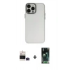 MARSİLYAN™- iPhone 14 Pro Max Kılıf Ahenk Çizgi Prime - Şeffaf 360 Full Body Arka Koruyucu + Bilvis Titan Kamera Lens - DNMR