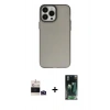 MARSİLYAN™- iPhone 14 Pro Max Kılıf Ahenk Çizgi Prime - Şeffaf 360 Full Body Arka Koruyucu + Bilvis Titan Kamera Lens - DNMR