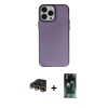 MARSİLYAN™- iPhone 14 Pro Max Kılıf Ahenk Çizgi Prime - Şeffaf 360 Full Body Arka Koruyucu + Raze Metal Kamera Lens - GD
