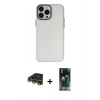 MARSİLYAN™- iPhone 14 Pro Max Kılıf Ahenk Çizgi Prime - Şeffaf 360 Full Body Arka Koruyucu + Raze Metal Kamera Lens - GD