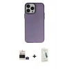 MARSİLYAN™- iPhone 14 Pro Max Kılıf Ahenk Çizgi Prime - Şeffaf Pasifik Cam Ekran Koruyucu + Bilvis Titan Kamera Lens - DNMR