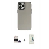 MARSİLYAN™- iPhone 14 Pro Max Kılıf Ahenk Çizgi Prime - Şeffaf Pasifik Cam Ekran Koruyucu + Bilvis Titan Kamera Lens - DNMR