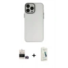 MARSİLYAN™- iPhone 14 Pro Max Kılıf Ahenk Çizgi Prime - Şeffaf Pasifik Cam Ekran Koruyucu + Bilvis Titan Kamera Lens - GD