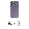 MARSİLYAN™- iPhone 14 Pro Max Kılıf Ahenk Çizgi Prime - Şeffaf Pasifik Cam Ekran Koruyucu + Bilvis Titan Kamera Lens - DNMR