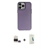 MARSİLYAN™- iPhone 14 Pro Max Kılıf Ahenk Çizgi Prime - Şeffaf Pasifik Cam Ekran Koruyucu + Bilvis Titan Kamera Lens - GD