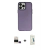 MARSİLYAN™- iPhone 14 Pro Max Kılıf Ahenk Çizgi Prime - Şeffaf Pasifik Cam Ekran Koruyucu + Bilvis Titan Kamera Lens - GD