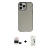 MARSİLYAN™- iPhone 14 Pro Max Kılıf Ahenk Çizgi Prime - Şeffaf Pasifik Cam Ekran Koruyucu + Bilvis Titan Kamera Lens - SH