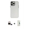 MARSİLYAN™- iPhone 14 Pro Max Kılıf Ahenk Çizgi Prime - Şeffaf Pasifik Cam Ekran Koruyucu + Bilvis Titan Kamera Lens - DNMR