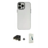 MARSİLYAN™- iPhone 14 Pro Max Kılıf Ahenk Çizgi Prime - Şeffaf Pasifik Cam Ekran Koruyucu + Raze Metal Kamera Lens - GD