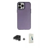 MARSİLYAN™- iPhone 14 Pro Max Kılıf Ahenk Çizgi Prime - Şeffaf Pasifik Cam Ekran Koruyucu + Gümüş Raze Metal Kamera Lens