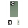 MARSİLYAN™- iPhone 14 Pro Max Kılıf Ahenk Çizgi Prime - Şeffaf Pasifik Cam Ekran Koruyucu + PVD Metal Kamera Lens - TU